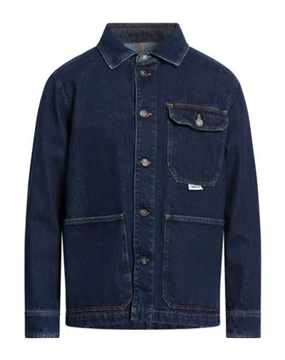 Berna Man Denim Outerwear Blue Size L Cotton