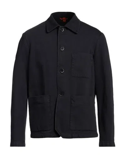 Berna Man Denim Shirt Navy Blue Size 44 Cotton In Black
