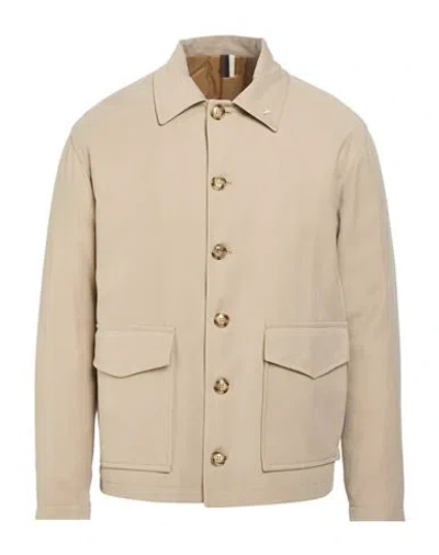 Berna Man Jacket Beige Size 42 Viscose, Elastane In Brown