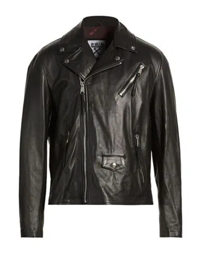 Berna Man Jacket Black Size Xxl Leather In Brown