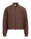 Berna Man Jacket Brown Size Xxl Polyester, Elastane