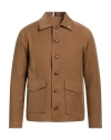 Berna Man Jacket Camel Size 40 Viscose, Elastane In Black