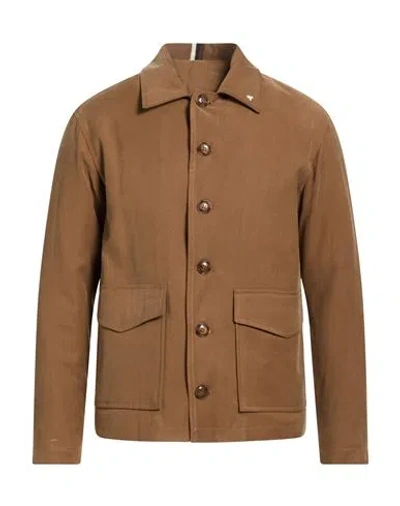 Berna Man Jacket Camel Size 40 Viscose, Elastane In Black