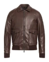 Berna Man Jacket Dark Brown Size S Polyester, Polyurethane