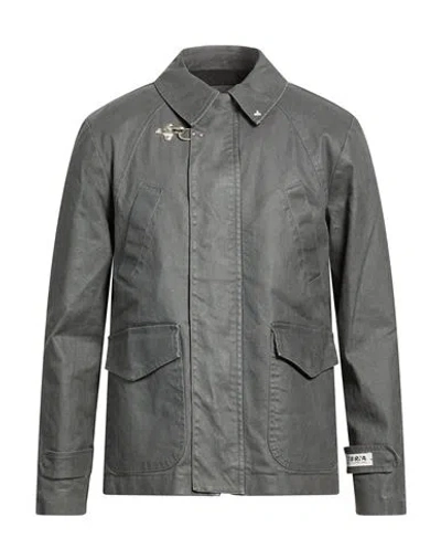 Berna Man Jacket Grey Size 36 Cotton, Elastane In Gray