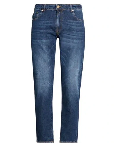 Berna Man Jeans Blue Size 38 Cotton, Elastane