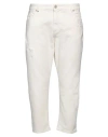 Berna Man Jeans Ivory Size 36 Cotton In White