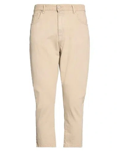 Berna Man Jeans Sand Size 34 Cotton In Neutral