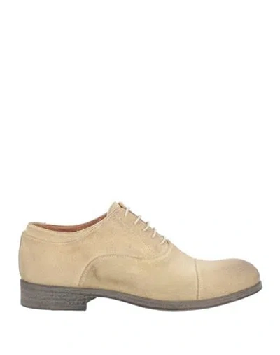Berna Man Lace-up Shoes Beige Size 9 Leather In Neutral