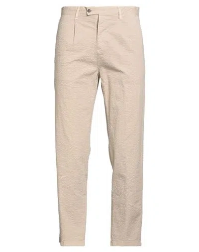 Berna Man Pants Beige Size 38 Cotton, Elastane In Neutral