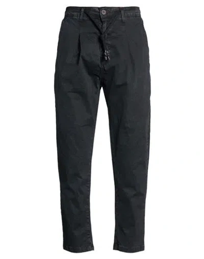 Berna Man Pants Black Size 36 Cotton, Elastane In Blue