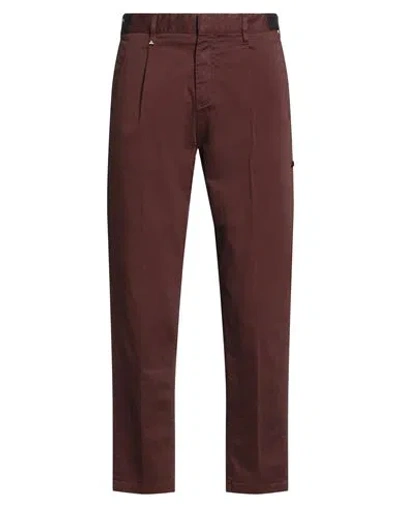 Berna Man Pants Brown Size 34 Cotton, Elastane