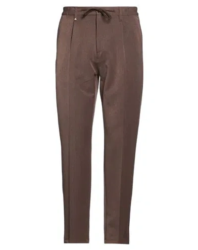 Berna Man Pants Brown Size 38 Polyester, Viscose, Elastane