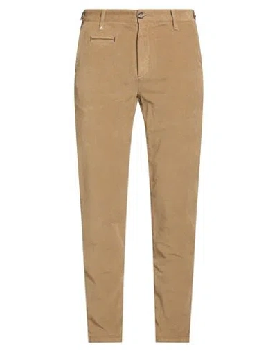 Berna Man Pants Camel Size 28 Cotton, Elastane In Brown
