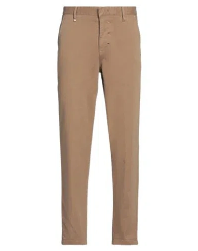 Berna Man Pants Camel Size 28 Cotton, Elastane In Beige