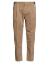 Berna Man Pants Camel Size 40 Cotton, Elastane In Brown