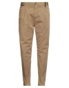 Berna Man Pants Camel Size 40 Cotton, Elastane In Brown