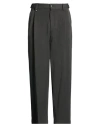 Berna Man Pants Charcoal Size 34 Polyester, Viscose, Elastane In Animal Print