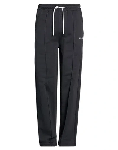 Berna Man Pants Charcoal Size L Cotton In Black