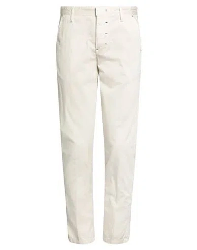 Berna Man Pants Cream Size 30 Cotton, Elastane In White