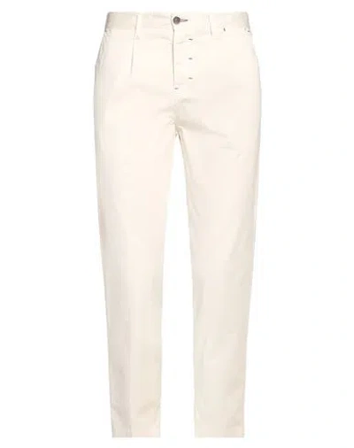 Berna Man Pants Cream Size 32 Cotton, Elastane In White