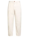 Berna Man Pants Cream Size 34 Cotton, Elastane In Neutral