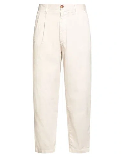Berna Man Pants Cream Size 34 Cotton, Elastane In Neutral