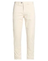 Berna Man Pants Cream Size 36 Cotton, Polyester, Elastane In White