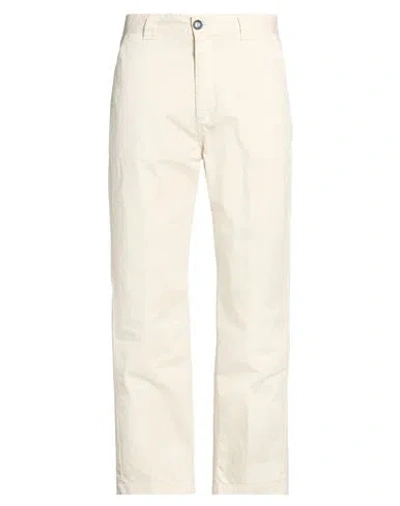 Berna Man Pants Cream Size 38 Cotton, Elastane In Neutral