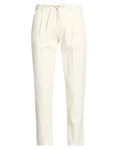 Berna Man Pants Cream Size 40 Cotton, Elastane In Neutral