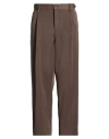 Berna Man Pants Dark Brown Size 36 Polyester, Viscose, Elastane In Blue