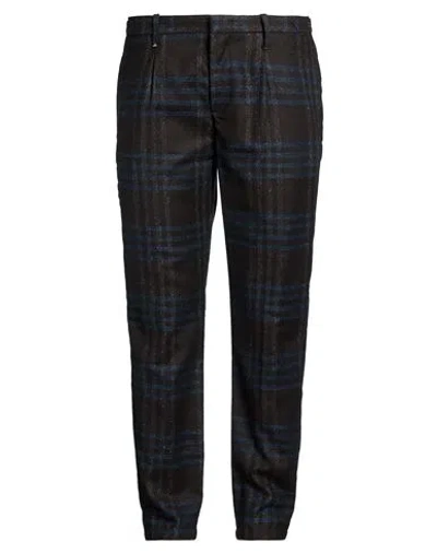 Berna Man Pants Dark Brown Size 36 Wool, Polyamide, Silk In Black