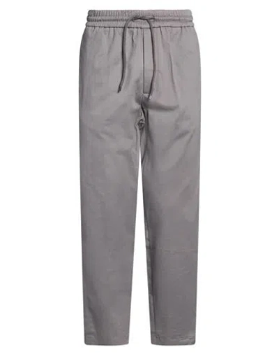 Berna Man Pants Grey Size L Cotton, Elastane In Gray