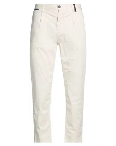 Berna Man Pants Ivory Size 32 Cotton, Elastane In Neutral