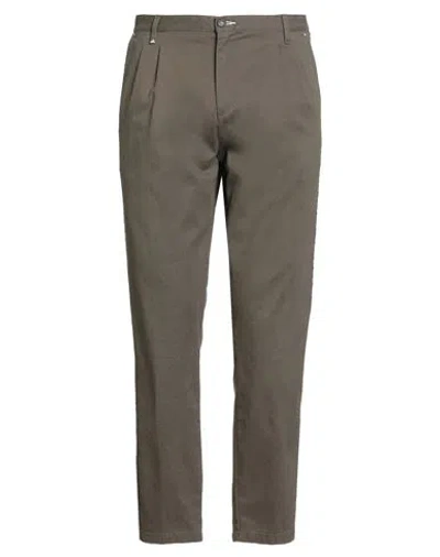 Berna Man Pants Khaki Size 34 Cotton, Elastane In Brown