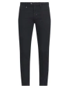 Berna Man Pants Black Size 38 Cotton, Elastane In Blue