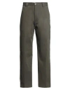 Berna Man Pants Military Green Size 26 Cotton, Elastane In Green