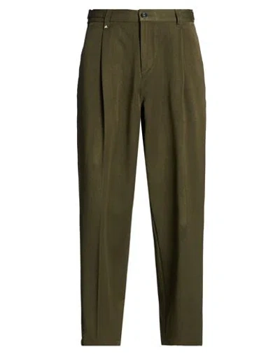 Berna Man Pants Military Green Size 36 Polyester, Viscose, Elastane