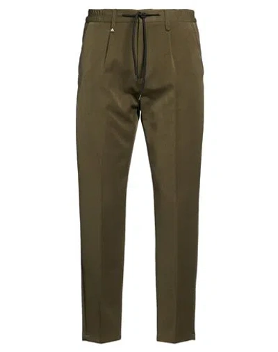Berna Man Pants Military Green Size 36 Polyester, Viscose, Elastane