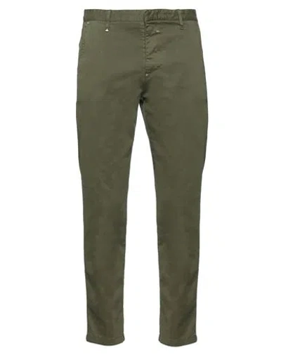 Berna Man Pants Military Green Size 38 Cotton, Elastane