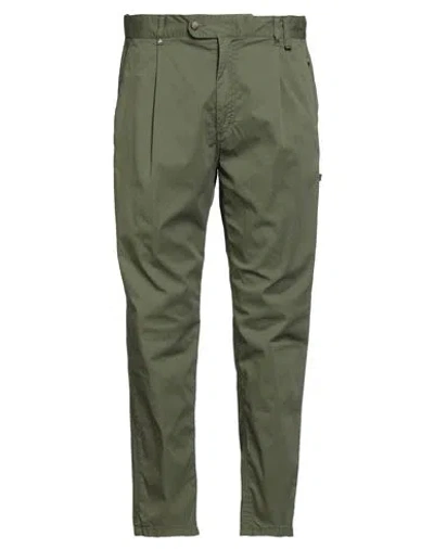 Berna Man Pants Military Green Size 40 Cotton, Elastane