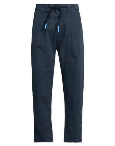 Berna Man Pants Navy Size 36 Cotton, Elastane In Blue