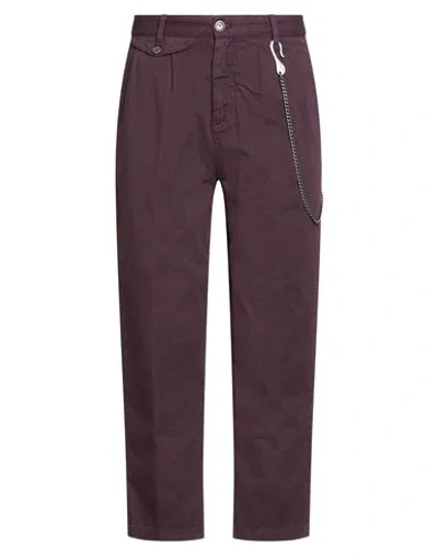 Berna Man Pants Plum Size 26 Cotton In Red