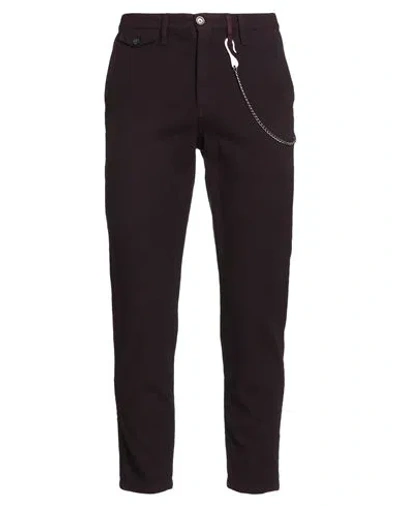 Berna Man Pants Plum Size 38 Cotton, Polyester, Elastane In Brown