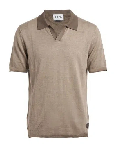 Berna Man Polo Shirt Khaki Size M Cotton In Brown