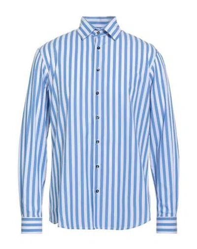 Berna Man Shirt Azure Size Xxl Cotton In Blue