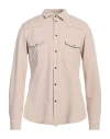 Berna Man Shirt Beige Size Xxl Cotton, Elastane