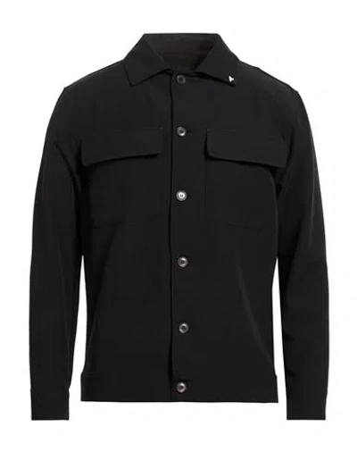 Berna Man Shirt Black Size S Polyester, Elastane In Blue