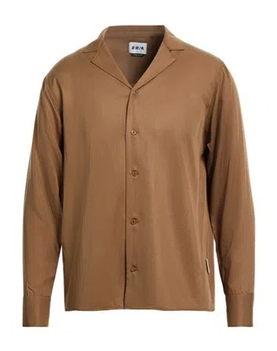 Berna Man Shirt Brown Size L Tencel