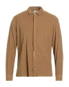 Berna Man Shirt Camel Size S Cotton In Brown